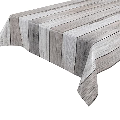 WACHSTUCH Tischdecken abwischbar rutschfest Meterware, glatt Holz beige, Größe wählbar (eckig 160 x 140 cm) von WACHSTUCH Tischdecken