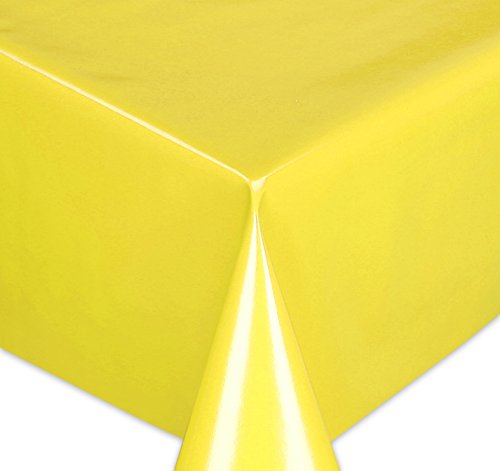 Wachstuchtischdecke Tischdecke Wachstuch abwischbar, Glatte Oberfläche Uni Motiv Gelb, Farbe + Größe wählbar 1000x140 cm von Wachstuch Tischdecken