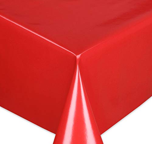 Wachstuchtischdecke Tischdecke Wachstuch abwischbar, Glatte Oberfläche Uni Motiv Rot, Farbe + Größe wählbar 100x140 cm von Wachstuch Tischdecken