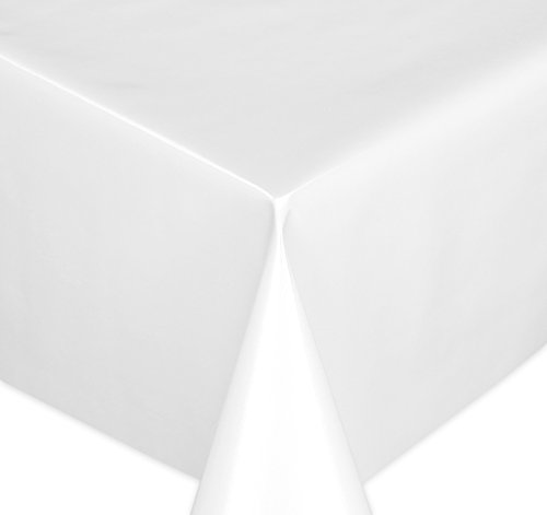 Wachstuchtischdecke Tischdecke Wachstuch abwischbar, Glatte Oberfläche Uni Motiv Weiß, Farbe + Größe wählbar 1000x140 cm von Wachstuch Tischdecken