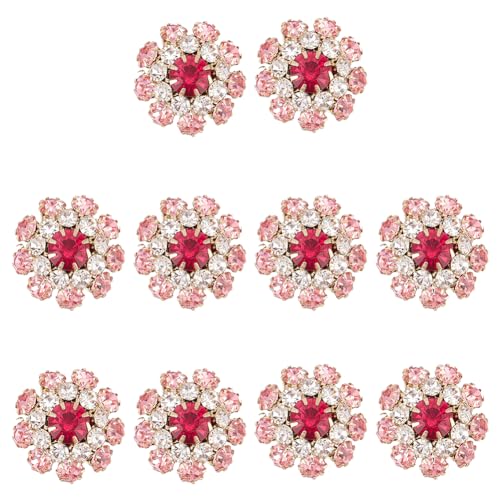 WADORN 1-Loch-Strass-Ösenknöpfe, 10 Stück Blumen Rund Heimdekoration Zubehör Knopf Für Kleidung Handwerk DIY Glänzende Verzierungen Hochzeit WADORN 1-Loch-Strass-Ösenknöpfe, 10 Stück Blumen Rund Heimdekoration Zubehör Knopf Für Kleidung Handwerk DIY Glänzende Verzierungen Hochzeit von WADORN