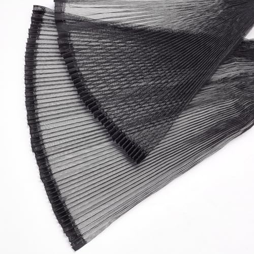 WADORN 1 m Gerüschte Spitzenborte, 145cm Breiter Plissierter Spitzenstoffbesatz Aus Organza Chiffon Tüll Organza Rüschenapplikation Besatz Zum Nähen Basteln Für DIY Kostüme Kleider Taschen, Schwarz WADORN 1 m Gerüschte Spitzenborte, 145cm Breiter Plissierter Spitzenstoffbesatz Aus Organza Chiffon Tüll Organza Rüschenapplikation Besatz Zum Nähen Basteln Für DIY Kostüme Kleider Taschen, Schwarz von WADORN