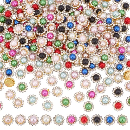 WADORN 10 Farben Blumen-Kristall-Knopf Zum Annähen, 200 Stück Gold Blume Perle Form Nähen Auf Strass Kristalle Steine Perlen Strass, 11.5 mm WADORN 10 Farben Blumen-Kristall-Knopf Zum Annähen, 200 Stück Gold Blume Perle Form Nähen Auf Strass Kristalle Steine Perlen Strass, 11.5 mm von WADORN