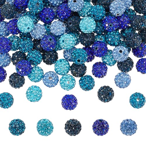 WADORN 100 Stück 5 Farben Blaue Strassperlen Zur Schmuckherstellung, 10mm Glänzende Runde Discokugel Perlen Gemischte Farben Strass Harzperlen Charms Für DIY Armbänder Halsketten Ohrringe WADORN 100 Stück 5 Farben Blaue Strassperlen Zur Schmuckherstellung, 10mm Glänzende Runde Discokugel Perlen Gemischte Farben Strass Harzperlen Charms Für DIY Armbänder Halsketten Ohrringe von WADORN