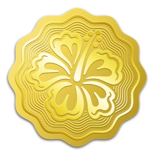 WADORN 100 Stück 5cm Geprägter Siegelaufkleber Mit Hibiskusblüte Und Goldfolie, Golden Hochzeitseinladung Siegel Aufkleber Selbstklebende Hibiskus Druck Siegel Runde Etiketten Für Umschläge WADORN 100 Stück 5cm Geprägter Siegelaufkleber Mit Hibiskusblüte Und Goldfolie, Golden Hochzeitseinladung Siegel Aufkleber Selbstklebende Hibiskus Druck Siegel Runde Etiketten Für Umschläge von WADORN