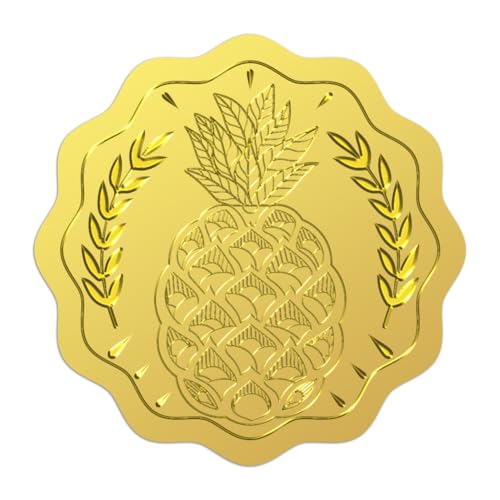 WADORN 100 Stück Ananas Goldfolie Siegelaufkleber, 5cm Goldenem Obst Siegel Geprägte Folienaufkleber Selbstklebende Siegelaufkleber Runde Goldene Etiketten Für Umschläge Zertifikate Geschenke WADORN 100 Stück Ananas Goldfolie Siegelaufkleber, 5cm Goldenem Obst Siegel Geprägte Folienaufkleber Selbstklebende Siegelaufkleber Runde Goldene Etiketten Für Umschläge Zertifikate Geschenke von WADORN