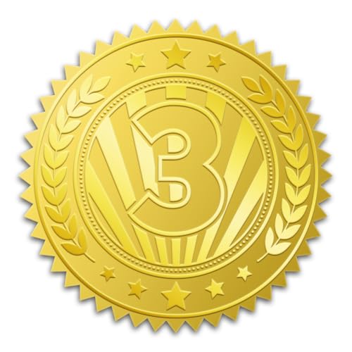 WADORN 100 Stück Aufkleber Mit Goldfolie de Medaille Dritten Platzes, 5cm Großer Geprägter Umschlag Mit Aufschrift 3. Platz Rund Selbstklebende Zertifikatssiegeletiketten Für Karten Sportwettkämpfe WADORN 100 Stück Aufkleber Mit Goldfolie de Medaille Dritten Platzes, 5cm Großer Geprägter Umschlag Mit Aufschrift 3. Platz Rund Selbstklebende Zertifikatssiegeletiketten Für Karten Sportwettkämpfe von WADORN
