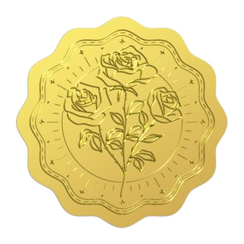 WADORN 100 Stück Geprägte Briefumschlagsiegel In Roségold. 5cm Selbstklebende Siegelaufkleber Für Zertifikate Im Blumen Design Rund Geprägte Foliensiegel Für Hochzeitseinladungen Umschläge WADORN 100 Stück Geprägte Briefumschlagsiegel In Roségold. 5cm Selbstklebende Siegelaufkleber Für Zertifikate Im Blumen Design Rund Geprägte Foliensiegel Für Hochzeitseinladungen Umschläge von WADORN