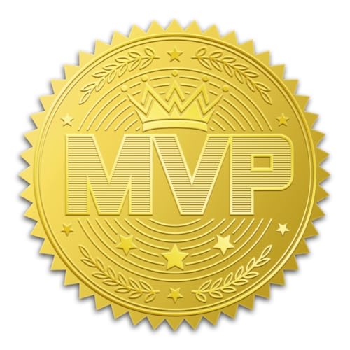 WADORN 100 Stück Geprägte Goldfolien Zertifikat Siegel, 5cm Selbstklebenden Zertifikatsetiketten MVP Krone Medaille Dekoration Aufkleber Für Selbstgemachte Diplome Umschläge Zertifikate Karten von WADORN