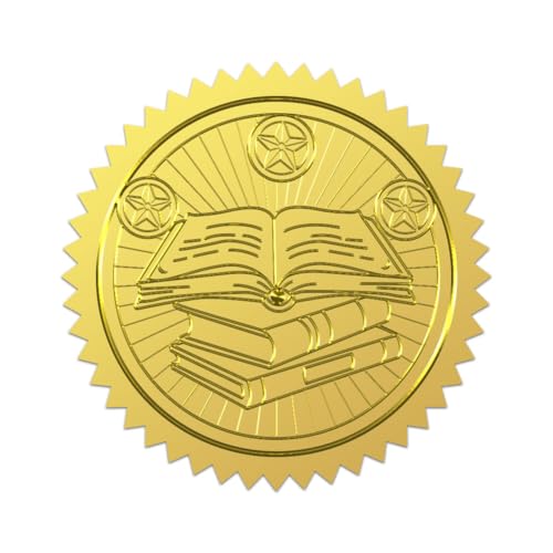 WADORN 100 Stück Grimoire Buch Goldfolie Aufkleber, Grimoire Buch Geprägte Goldfolie Aufkleber Pentagramm Prägung Runde Selbstklebende Siegeletiketten Für Einladungen Diplome Abschlussfeiern WADORN 100 Stück Grimoire Buch Goldfolie Aufkleber, Grimoire Buch Geprägte Goldfolie Aufkleber Pentagramm Prägung Runde Selbstklebende Siegeletiketten Für Einladungen Diplome Abschlussfeiern von WADORN