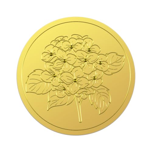 WADORN 100 Stück Hortensien Goldfolienprägung Aufkleber, 5cm Blühende Blume Selbstklebende Umschläge Siegel Aufkleber Etiketten Vintage Floral Gold Siegel Aufkleber Für Einladungskarte Party WADORN 100 Stück Hortensien Goldfolienprägung Aufkleber, 5cm Blühende Blume Selbstklebende Umschläge Siegel Aufkleber Etiketten Vintage Floral Gold Siegel Aufkleber Für Einladungskarte Party von WADORN