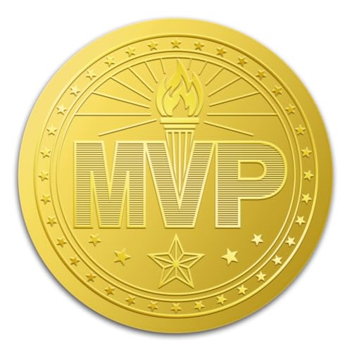 WADORN 100 Stück MVP Taschenlampe Goldfolienaufkleber, 5cm Große Geprägte Umschläge Mit Diplomen Medaillen Siegeln Rund Selbstklebende Zertifikatssiegel Etiketten Für Karten Auszeichnungen Partys WADORN 100 Stück MVP Taschenlampe Goldfolienaufkleber, 5cm Große Geprägte Umschläge Mit Diplomen Medaillen Siegeln Rund Selbstklebende Zertifikatssiegel Etiketten Für Karten Auszeichnungen Partys von WADORN