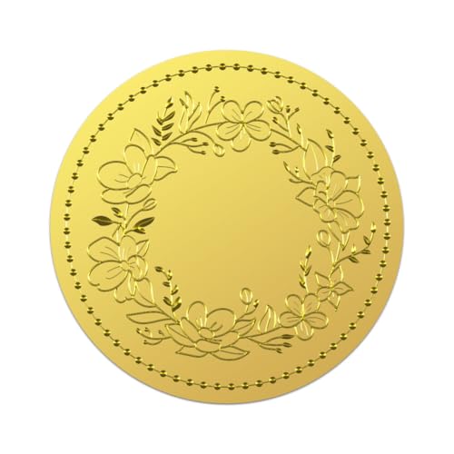 WADORN 100 Stück Vintage Kranz Goldfolienprägung Aufkleber, 5cm Weinblatt Blumen Selbstklebende Umschlagsiegel Aufkleber Etiketten Goldzertifikat Geprägte Siegel Aufkleber Für Einladungskarten WADORN 100 Stück Vintage Kranz Goldfolienprägung Aufkleber, 5cm Weinblatt Blumen Selbstklebende Umschlagsiegel Aufkleber Etiketten Goldzertifikat Geprägte Siegel Aufkleber Für Einladungskarten von WADORN
