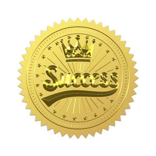 WADORN 100 x Aufkleber Mit Erfolgskrone Aus Goldfolie. 5cm Erfolg Selbstklebende Dichtungsaufkleber Runde Etiketten Für Arbeit Büro Umschläge Für Unternehmen Geschenkverpackung Dekor WADORN 100 x Aufkleber Mit Erfolgskrone Aus Goldfolie. 5cm Erfolg Selbstklebende Dichtungsaufkleber Runde Etiketten Für Arbeit Büro Umschläge Für Unternehmen Geschenkverpackung Dekor von WADORN