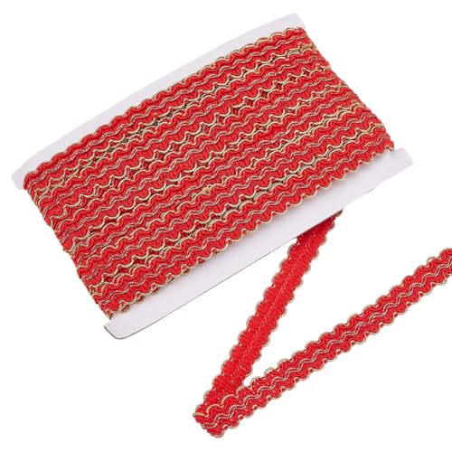 WADORN 11.9m 15mm Gimp Zopfbesatz Gewebter Zopf Aus Polyester Mit Goldenem Rand Vorhänge DIY Näharbeiten Bastelarbeiten Stoffbesatz Für Zuhause Kleidung Kissen Geschenkverpackungen Schmuckherstellung von WADORN
