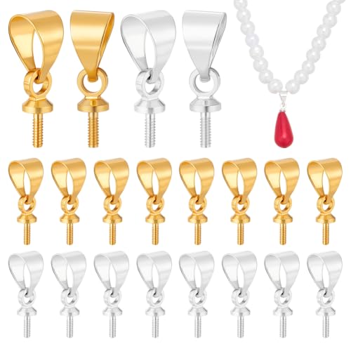 WADORN 120 Stück 2 Farben Messing Ösenverschluss 7 x 4,5 mm Golden Silber Cup Pin Peg Anhänger Verbindungsstück Perlenkappen kleine Schraubbecher Perlenbügel für halb gebohrte Perlen WADORN 120 Stück 2 Farben Messing Ösenverschluss 7 x 4,5 mm Golden Silber Cup Pin Peg Anhänger Verbindungsstück Perlenkappen kleine Schraubbecher Perlenbügel für halb gebohrte Perlen von WADORN