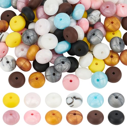 WADORN 120 Stück Flache Runde Silikonperlen, 12 Farbe 14 mm Silikon-Abakusperlen Gemischte Farben Silikon Klobige Perlen Untertassenperlen Mit Loch Für Schlüsselanhängern Schmuck Herstellung WADORN 120 Stück Flache Runde Silikonperlen, 12 Farbe 14 mm Silikon-Abakusperlen Gemischte Farben Silikon Klobige Perlen Untertassenperlen Mit Loch Für Schlüsselanhängern Schmuck Herstellung von WADORN