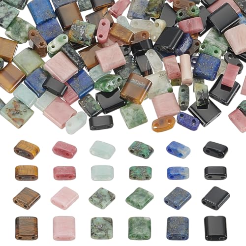 WADORN 120 Stück Halbe Tila Perlen, 6 Farbe 2 Größen Natürliche Edelsteinperlen 2 Loch Flache Rechteckige Quadratische Rocailles Perlen Naturstein Edelstein Lose Abstandshalter Verbindungsstücke WADORN 120 Stück Halbe Tila Perlen, 6 Farbe 2 Größen Natürliche Edelsteinperlen 2 Loch Flache Rechteckige Quadratische Rocailles Perlen Naturstein Edelstein Lose Abstandshalter Verbindungsstücke von WADORN