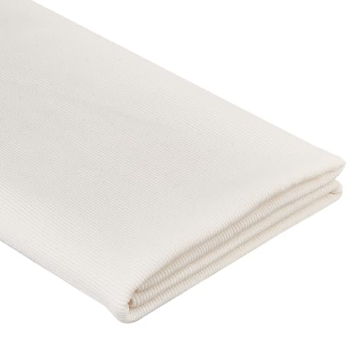 WADORN 136x67cm Baumwoll Strickstoff Rippbündchen Baumwollrippstrickstoff Für Manschetten Natürlicher Rippstrick Baumwollstoff Zum Nähen Weiß WADORN 136x67cm Baumwoll Strickstoff Rippbündchen Baumwollrippstrickstoff Für Manschetten Natürlicher Rippstrick Baumwollstoff Zum Nähen Weiß von WADORN