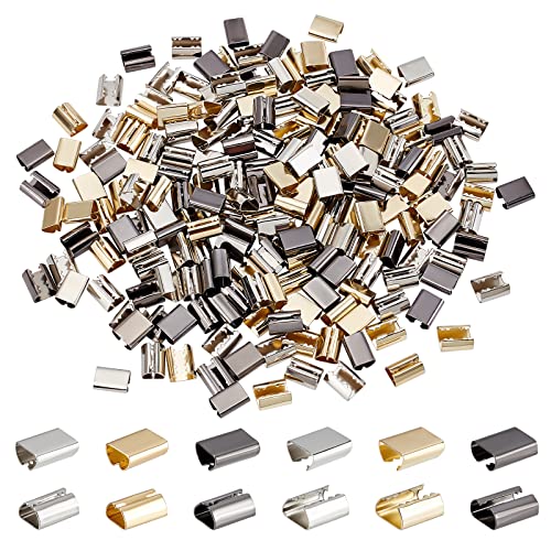 WADORN 180 pcs Lederseil-Clips, 6 Stile zylindrischer Verschluss, Crimpschnur, Lederseil-Clips für Halsschmuck, Schmuck, DIY Handwerk 0.9-1 cm Schmuckverbinder Für Halsketten Zum Basteln von WADORN