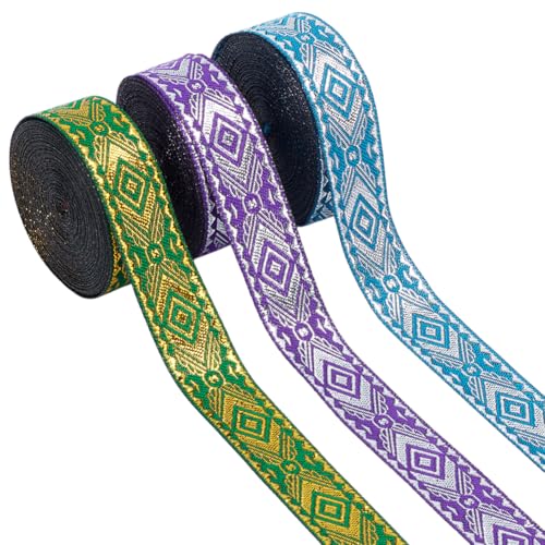 WADORN 19.2 m 3 Farben Boho Jacquardbandbesatz 20mm Gewebte Rautenborten Vintage Stickereiband Ethnisches Jacquard Flechtband Zum Nähen Verzierung Kleidungsdekoration. WADORN 19.2 m 3 Farben Boho Jacquardbandbesatz 20mm Gewebte Rautenborten Vintage Stickereiband Ethnisches Jacquard Flechtband Zum Nähen Verzierung Kleidungsdekoration. von WADORN