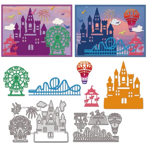 WADORN 2 Stück Vergnügungsparks Stanzformen Aus Metall, Vergnügungspark Motiv Stanzformen Aus Karbonstahl Prägeschablonen Schnitte Prägevorlage Für DIY Scrapbooking Karten Dekoration WADORN 2 Stück Vergnügungsparks Stanzformen Aus Metall, Vergnügungspark Motiv Stanzformen Aus Karbonstahl Prägeschablonen Schnitte Prägevorlage Für DIY Scrapbooking Karten Dekoration von WADORN