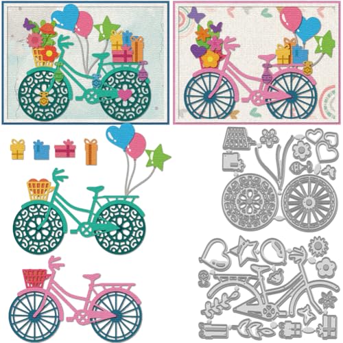 WADORN 2 x Stanzform Aus Metall Mit Fahrradmotiv. Stanzformen Mit Ballon Radsport Blumen Aus Karbonstahl Prägeschablone Vorlage Für Heimwerkerarbeiten Scrapbooking Alben Tagebuch Dekor Prägepapier WADORN 2 x Stanzform Aus Metall Mit Fahrradmotiv. Stanzformen Mit Ballon Radsport Blumen Aus Karbonstahl Prägeschablone Vorlage Für Heimwerkerarbeiten Scrapbooking Alben Tagebuch Dekor Prägepapier von WADORN