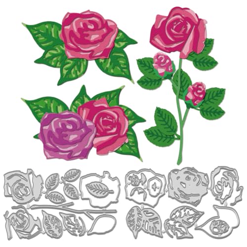 WADORN 2 x Stanzform Mit Rosenstrauß. Blumen Stanzungen Hochzeitsrose Gestanzte Prägeschablone Vorlage Aus Kohlenstoffstahl Für Album Tagebuch Dekor Prägekarte Basteln WADORN 2 x Stanzform Mit Rosenstrauß. Blumen Stanzungen Hochzeitsrose Gestanzte Prägeschablone Vorlage Aus Kohlenstoffstahl Für Album Tagebuch Dekor Prägekarte Basteln von WADORN