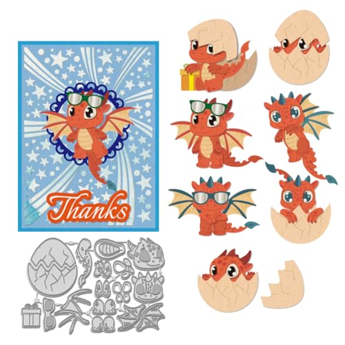 WADORN 2 x Stanzschablone Mit Cartoon Drache. Metall Stanzformen Mit Dracheneier Silhouette Album Dekorative Prägepapier Stanzformen Für Karten DIY Scrapbooking Vorlage WADORN 2 x Stanzschablone Mit Cartoon Drache. Metall Stanzformen Mit Dracheneier Silhouette Album Dekorative Prägepapier Stanzformen Für Karten DIY Scrapbooking Vorlage von WADORN