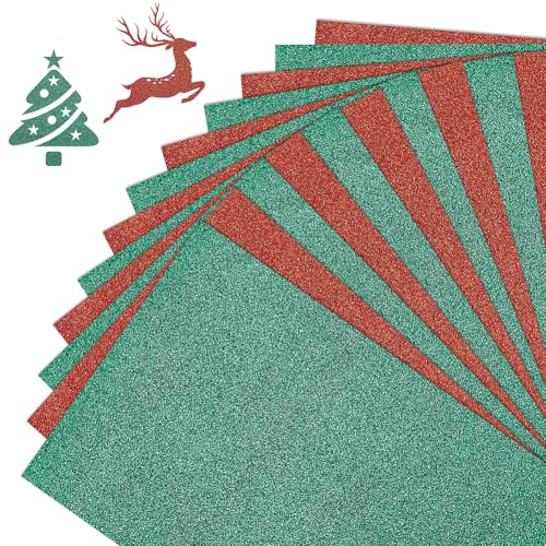 WADORN 20 Blatt 2 Farben EVA Schaumstoffblätter Mit Glitzer, 30x20.2cm Bastelschaumplatten 1.5mm Dick Rechteckig Bastelpapier Für Scrapbooking Geschenk DIY Karte Weihnachten Rot Grün WADORN 20 Blatt 2 Farben EVA Schaumstoffblätter Mit Glitzer, 30x20.2cm Bastelschaumplatten 1.5mm Dick Rechteckig Bastelpapier Für Scrapbooking Geschenk DIY Karte Weihnachten Rot Grün von WADORN