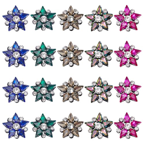 WADORN 20 Stück 5 Farben Sternperlen Patches, Verschiedene Strass Stern Applikationen Aus Glas Kristallperlen Nähverzierungen Für Bastelarbeiten Kleidung Kragen Jacken Jeans Kleider Hosen Hemden Hüte WADORN 20 Stück 5 Farben Sternperlen Patches, Verschiedene Strass Stern Applikationen Aus Glas Kristallperlen Nähverzierungen Für Bastelarbeiten Kleidung Kragen Jacken Jeans Kleider Hosen Hemden Hüte von WADORN