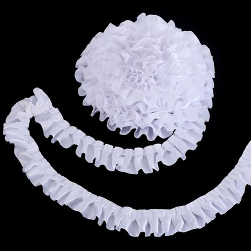 WADORN 20m Satin Rüschenbesatz Stoffbesätze, 4cm Weißes Spitzenband Plissierter Organza Spitzenrand Für Hochzeit Valentinstag Brautkleid Applikation Nähen Basteln Heimdekoration WADORN 20m Satin Rüschenbesatz Stoffbesätze, 4cm Weißes Spitzenband Plissierter Organza Spitzenrand Für Hochzeit Valentinstag Brautkleid Applikation Nähen Basteln Heimdekoration von WADORN