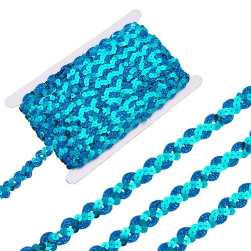 WADORN 25 m Spitzenbesatz Mit Glitzerpailletten 15mm Flacher Glitzer Paillettenstreifen Zum Nähen Basteln Flache Pailletten Geflochtene Spitzenbänder Stoff Für DIY Tanzkleider Stirnbänder Hüte Blau WADORN 25 m Spitzenbesatz Mit Glitzerpailletten 15mm Flacher Glitzer Paillettenstreifen Zum Nähen Basteln Flache Pailletten Geflochtene Spitzenbänder Stoff Für DIY Tanzkleider Stirnbänder Hüte Blau von WADORN