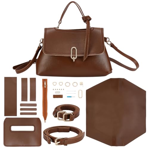 WADORN 26pcs Handgemachtes Taschenherstellungsset, PU Leder Schultertasche Genähte Kits DIY Taschenherstellung alle Materialien Umhängetasche Näh-Komplettset, Orange, 25.9×16.7cm WADORN 26pcs Handgemachtes Taschenherstellungsset, PU Leder Schultertasche Genähte Kits DIY Taschenherstellung alle Materialien Umhängetasche Näh-Komplettset, Orange, 25.9×16.7cm von WADORN