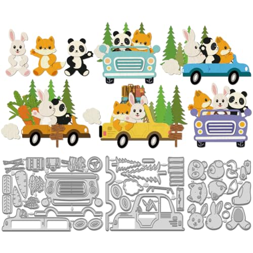 WADORN 3 Stück Metallstanzteile Mit Tiermotiv Für Autoreisen. Metall Stanzformen Mit Waldtieren Reiserahmen Fuchs Panda Kaninchen Hintergrund Stanzformen Prägewerkzeug Für DIY Scrapbooking Karten WADORN 3 Stück Metallstanzteile Mit Tiermotiv Für Autoreisen. Metall Stanzformen Mit Waldtieren Reiserahmen Fuchs Panda Kaninchen Hintergrund Stanzformen Prägewerkzeug Für DIY Scrapbooking Karten von WADORN