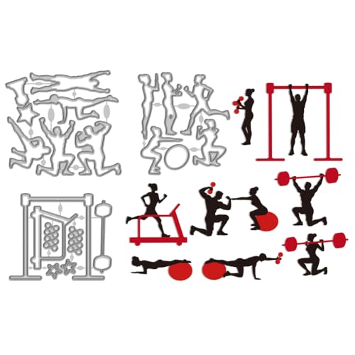 WADORN 3 Stück Sportmotiv Stanzform Aus Karbonstahl, Fitness Sportlern Prägeschablonen Set Für DIY Scrapbooking Dekorativ Alben Fotopapier WADORN 3 Stück Sportmotiv Stanzform Aus Karbonstahl, Fitness Sportlern Prägeschablonen Set Für DIY Scrapbooking Dekorativ Alben Fotopapier von WADORN