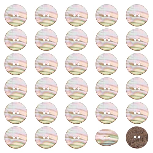 WADORN 30 Stück Natürliche Muschelknöpfe, 25mm 2 Loch Knöpfe Aus Natürlichen Paua Muscheln Nähzubehör DIY Handwerk Kleidung Nähen Basteln Knöpfe Masse Für DIY Pullover Hemd Dekorativ WADORN 30 Stück Natürliche Muschelknöpfe, 25mm 2 Loch Knöpfe Aus Natürlichen Paua Muscheln Nähzubehör DIY Handwerk Kleidung Nähen Basteln Knöpfe Masse Für DIY Pullover Hemd Dekorativ von WADORN