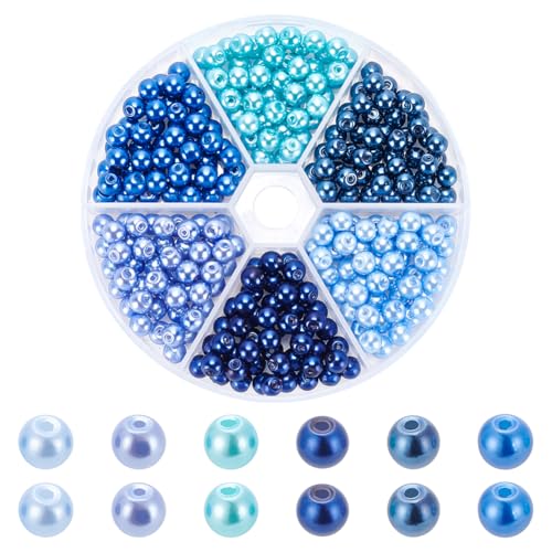 WADORN 300 Stück 6 Farben Blaue Perlenglasperlen, 6mm Blaue Runde Verschiedene Lose Glasperlen Perlen Basteln Mit Löchern Zum Selbermachen Basteln Schmuckherstellung Armbänder Halsketten Ohrringe WADORN 300 Stück 6 Farben Blaue Perlenglasperlen, 6mm Blaue Runde Verschiedene Lose Glasperlen Perlen Basteln Mit Löchern Zum Selbermachen Basteln Schmuckherstellung Armbänder Halsketten Ohrringe von WADORN