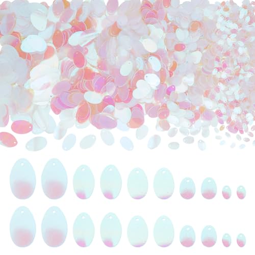 WADORN 3000 Stück Lose Pailletten, 5 Größen Stickerei Handwerk Pailletten Schillernde Pailletten Bulk Pailletten Mit Löchern PVC Flach Oval Laser Pailletten DIY Dekoration Nähen Herstellung, Blau WADORN 3000 Stück Lose Pailletten, 5 Größen Stickerei Handwerk Pailletten Schillernde Pailletten Bulk Pailletten Mit Löchern PVC Flach Oval Laser Pailletten DIY Dekoration Nähen Herstellung, Blau von WADORN