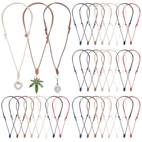 WADORN 32 Stück 8 Farben Verstellbare Halskette Schnur Seil. Robuste Halskette Mit Doppelt Geknoteter Kordel Vintage Halskette Aus Gewachstem Seil Kordel Halsband Für Charms Anhänger Seil WADORN 32 Stück 8 Farben Verstellbare Halskette Schnur Seil. Robuste Halskette Mit Doppelt Geknoteter Kordel Vintage Halskette Aus Gewachstem Seil Kordel Halsband Für Charms Anhänger Seil von WADORN
