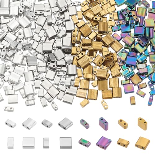 WADORN 320 Stück 8 Stile Galvanisierte Glas Tila Perlen, 5x5mm /5x2mm 2 Loch Regenbogen Flache Rechteckige Perlen Mini Halb Geschliffene Glasperlen Für DIY Anhänger Armband Halskette Ohrring WADORN 320 Stück 8 Stile Galvanisierte Glas Tila Perlen, 5x5mm /5x2mm 2 Loch Regenbogen Flache Rechteckige Perlen Mini Halb Geschliffene Glasperlen Für DIY Anhänger Armband Halskette Ohrring von WADORN