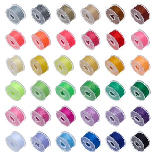 WADORN 36 Farbe 36 Rollen Polyester Perlenschnur, 0.3mm Basteln Chinesische Knotenschnur Jalousien Hebeschnur Zum Perlennähen Kumihimo Fenster Makramee Armband Halskettenschnur von WADORN