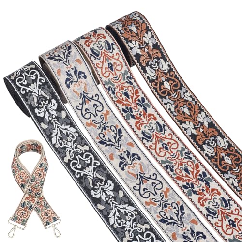 WADORN 4 Farben 8 Yards Vintage-Jacquardband, 50 mm Boho-Stickerei, Jacquard-Spitzenbesatz, Stoff Zum Nähen, Florales, Gewebtes, Besticktes Band Für Taschen, Handgefertigte Kleidungsverzierung WADORN 4 Farben 8 Yards Vintage-Jacquardband, 50 mm Boho-Stickerei, Jacquard-Spitzenbesatz, Stoff Zum Nähen, Florales, Gewebtes, Besticktes Band Für Taschen, Handgefertigte Kleidungsverzierung von WADORN