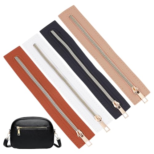 WADORN 4 Farben PU Leder Reißverschluss Zum Nähen 23.5cm Großer Reißverschlussrahmen Für Taschen Aus PU Leder Mit Reißverschlussschieber Aus Legierung Nähzubehör Für Gewebte Taschen Geldbörsen von WADORN