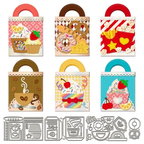 WADORN 4 Stück 3D Geschenkbox Gestanzt. 3D Stanzform Aus Metall Mit Popcorn Erdbeer Donut Brottüte Stanzschablonen Aus Karbonstahl Für DIY Scrapbooking Fotoalbum Kartendekorzubehör WADORN 4 Stück 3D Geschenkbox Gestanzt. 3D Stanzform Aus Metall Mit Popcorn Erdbeer Donut Brottüte Stanzschablonen Aus Karbonstahl Für DIY Scrapbooking Fotoalbum Kartendekorzubehör von WADORN