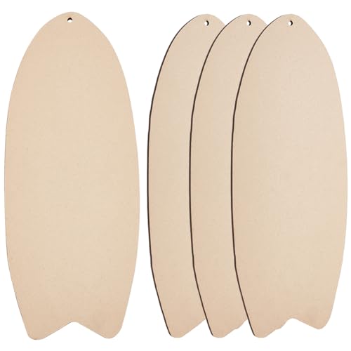 WADORN 4 Stück Unlackierte Holzanhänger-Dekoration, Holz-Surfbrett, Leere Bretter, Fischform, Holz, DIY-Bastelausschnitte Mit Loch, Natürliche Holz-Wandbehang-Ornamente Für Heimdekoration WADORN 4 Stück Unlackierte Holzanhänger-Dekoration, Holz-Surfbrett, Leere Bretter, Fischform, Holz, DIY-Bastelausschnitte Mit Loch, Natürliche Holz-Wandbehang-Ornamente Für Heimdekoration von WADORN