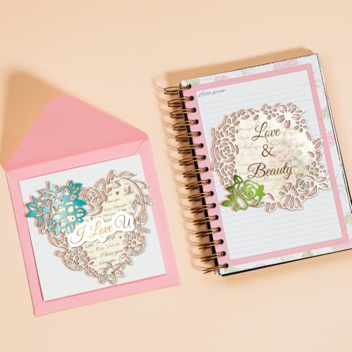 WADORN 4 x Stanzschablone Mit Blumenrahmen Für Karten. Blumen Spitzenrahmen Präge Stanzset Mit Vorlagen Blumen Hintergrundrahmen Metall Stanzungen Stanzformen Für Scrapbooking von WADORN