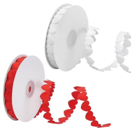 WADORN 40 Meter 2 Farben Liebesherz Bänder zum Basteln, 1,6 cm Valentinstag Liebe Herz Band rot weiß Prägung Herzen Form Geschenkbänder für Geschenk Blumenstrauß Dekoration Hochzeitsbedarf WADORN 40 Meter 2 Farben Liebesherz Bänder zum Basteln, 1,6 cm Valentinstag Liebe Herz Band rot weiß Prägung Herzen Form Geschenkbänder für Geschenk Blumenstrauß Dekoration Hochzeitsbedarf von WADORN