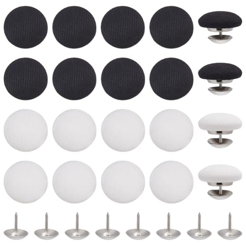 WADORN 40 Stück Ersatz Für Den Oberen Knopf Der Baseballkappe, 2 Farbe Stoff Mit Metallschaft Überzogen Runde Knöpfe Reparatur Hüte Knöpfe Schwarz Weiß Runde Verschlüsse Für Reparatur Herstellung WADORN 40 Stück Ersatz Für Den Oberen Knopf Der Baseballkappe, 2 Farbe Stoff Mit Metallschaft Überzogen Runde Knöpfe Reparatur Hüte Knöpfe Schwarz Weiß Runde Verschlüsse Für Reparatur Herstellung von WADORN