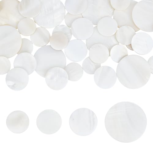WADORN 40 Stück Natürliche Süßwasser Muschel Cabochons, 16/18/20/30mm Flache Runde Scheibe Süßwasser Muschel Charms Ohne Loch Münze Weißer Stein Shell Cabochon Für DIY Bastelarbeiten Armbänder WADORN 40 Stück Natürliche Süßwasser Muschel Cabochons, 16/18/20/30mm Flache Runde Scheibe Süßwasser Muschel Charms Ohne Loch Münze Weißer Stein Shell Cabochon Für DIY Bastelarbeiten Armbänder von WADORN